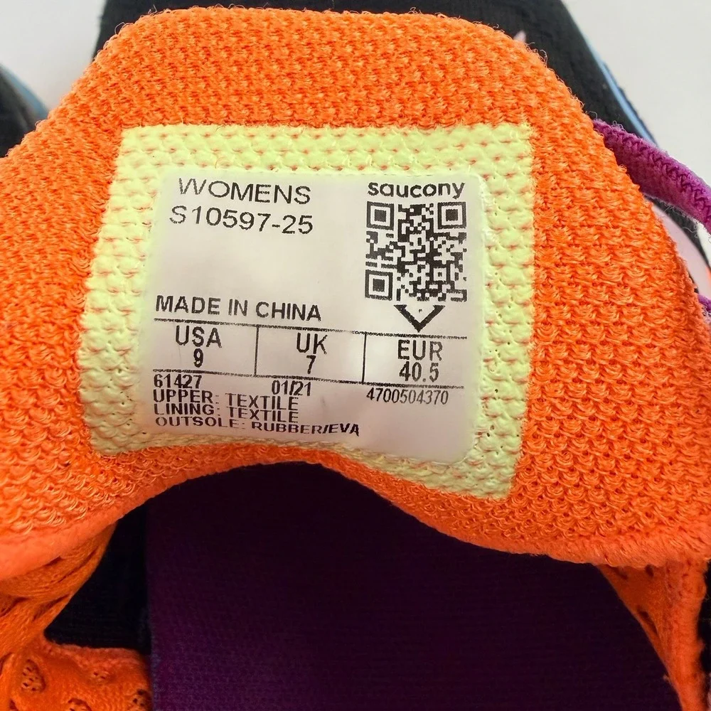 Saucony Endorphin Speed Black Orange Pink Women's Running‎ Shoes US 9 EU 40.5